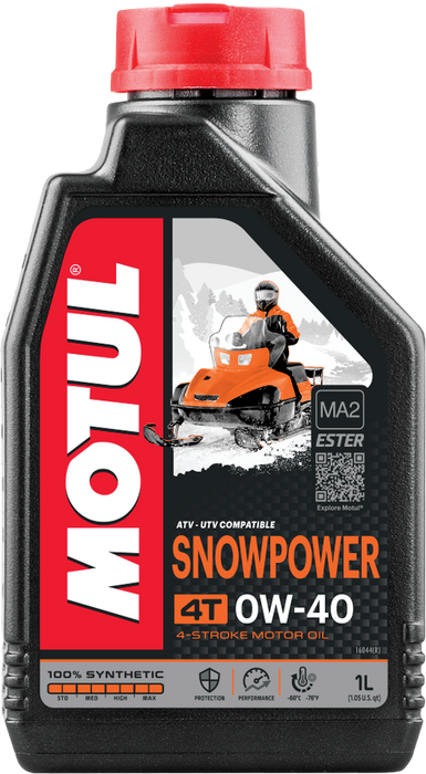 Motul Snowpower 0W40 4T 4-Cycle Synthetic Motor Oil, 1-L