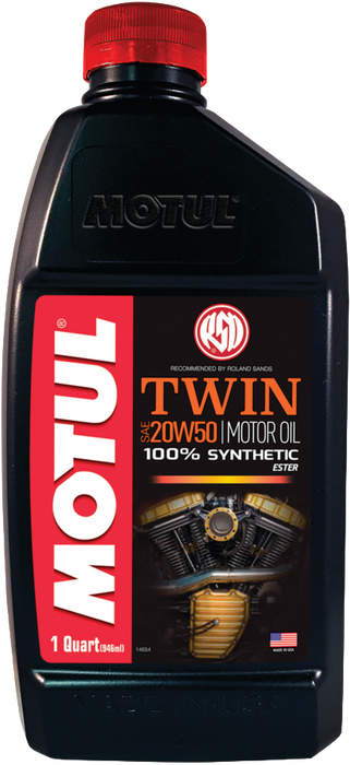 Motul Twin 20W50 Synthetic Motorcycle Motor Oil, 946-mL