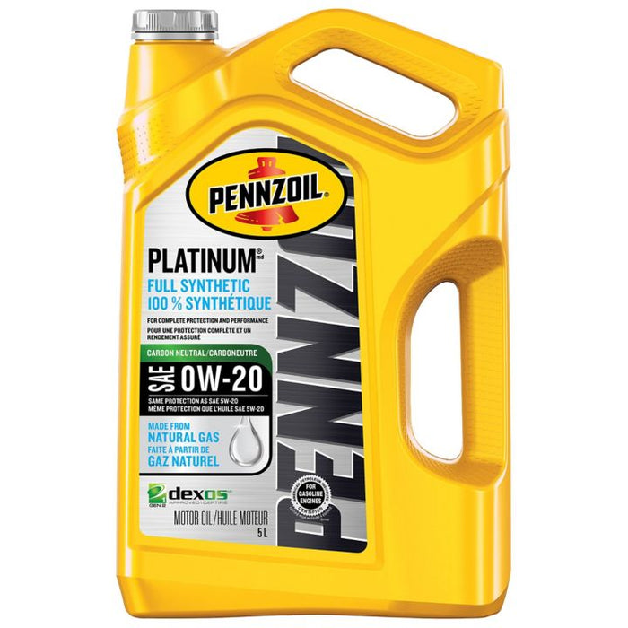 Pennzoil Platinum 0W20 Synthetic Engine/Motor Oil, 5-L