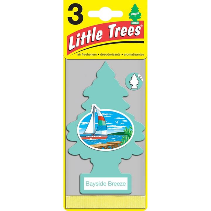 0372286 Little Trees Hanging Air Freshener, Bayside Breeze, 3-pk