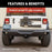 2082082 ARIES Trailchaser Jeep Wrangler JL Rear Bumper