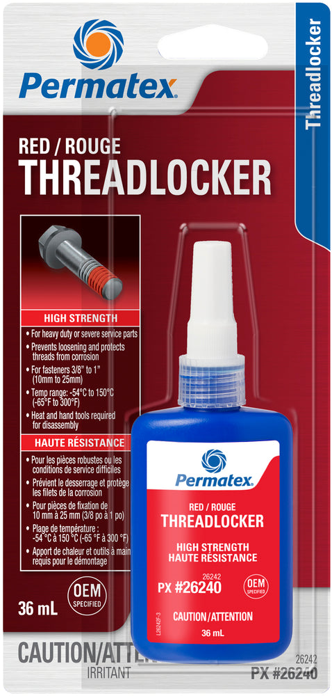 Permatex® Red High Strength 262 Threadlocker, 36mL Bottle