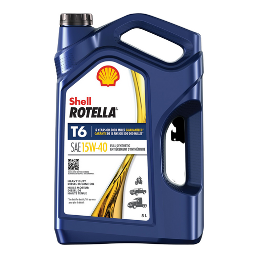 Shell Rotella T6 15W-40 Synthetic Heavy Duty Diesel Engine Oil, 5-L