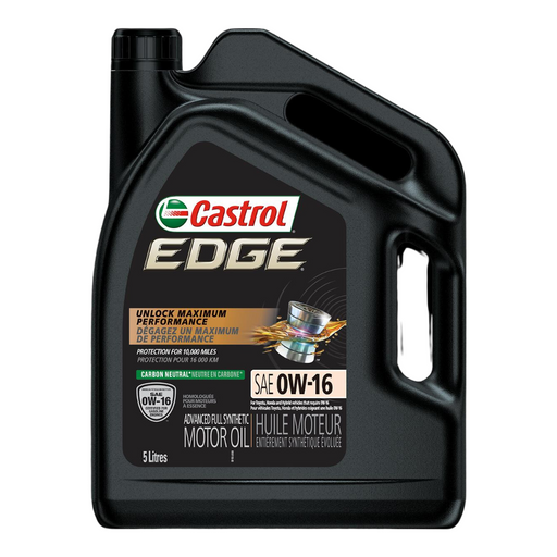 Castrol EDGE 0W-16 Advanced Full Synthetic Motor Oil, 5-L