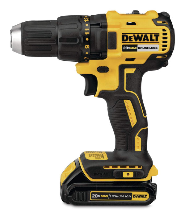 DEWALT DCD777C2 20V MAX Compact Brushless Cordless Drill with Battery, Charger & Bag, 1/2-in