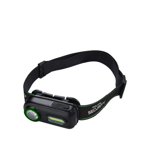 Police Security Colt-R 400 Lumen Water Resistant Rechargeable LED Headlamp with 7 Light Modes, Black
