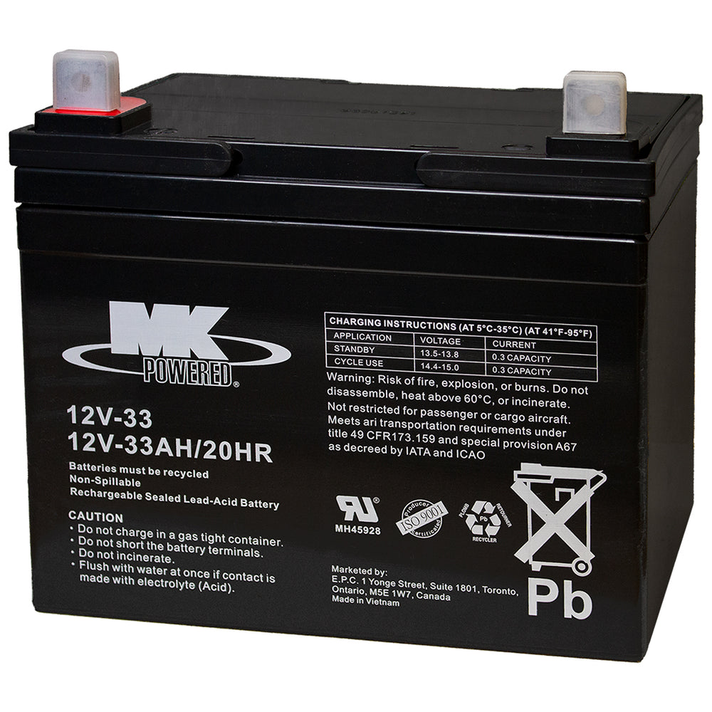12V33 MK Battery 12Volt 33 Ah Group Size U1 SLA Battery — Partsource