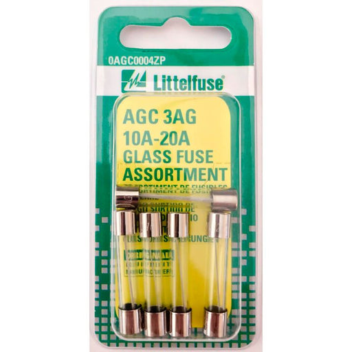 0201584 Littelfuse AGC 3AG 10A-20A Glass Fuse Assortment, 5-pk