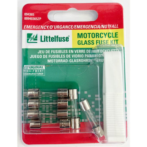 00940365ZP Littelfuse Emergency Motorcycle Glass Fuse Kit, 7-pc