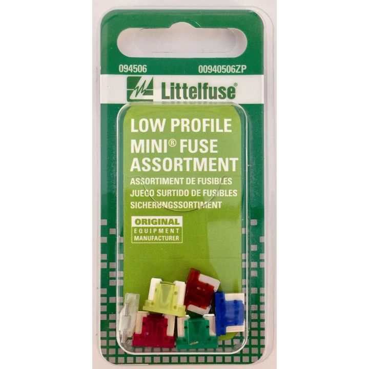 0201657 Littelfuse Low-Profile Mini Fuse Assortment, 6-pk