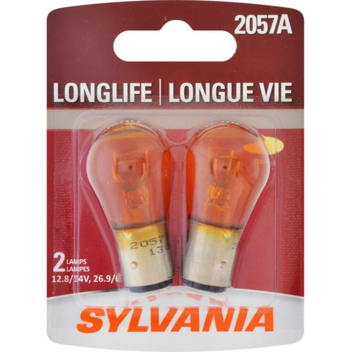 2057ALL.BP2 2057A Amber Sylvania Long Life Mini Bulbs