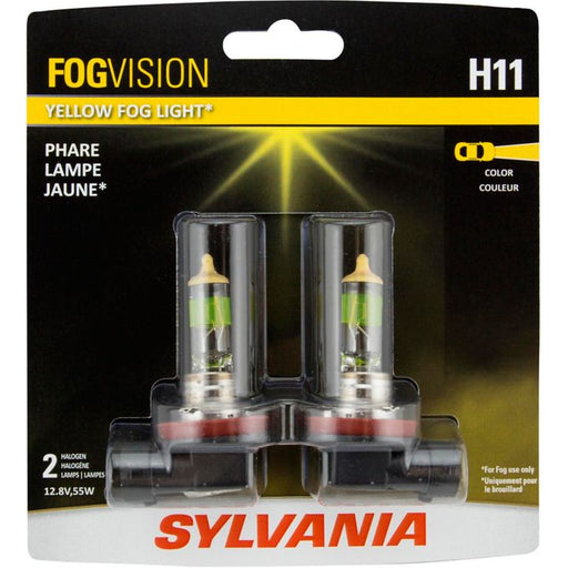 H11FV.BP2 H11 Sylvania FogVision® Yellow Fog Lights, 2-pk