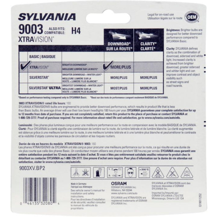 9003 Sylvania XtraVision® Headlight Bulbs, 2-pk