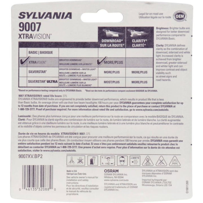 9007 Sylvania XtraVision® Headlight Bulbs, 2-pk