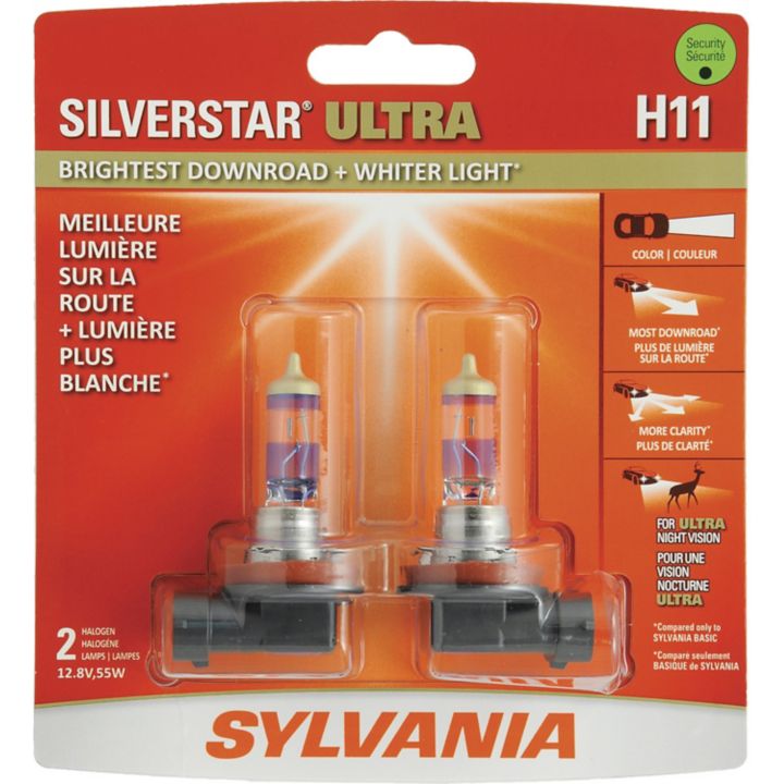 H11 Sylvania SilverStar® ULTRA Headlight Bulbs, 2-pk