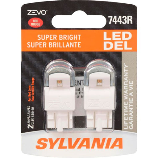 7443RLED.BP2 7443R Red Sylvania ZEVO® LED Mini Bulbs