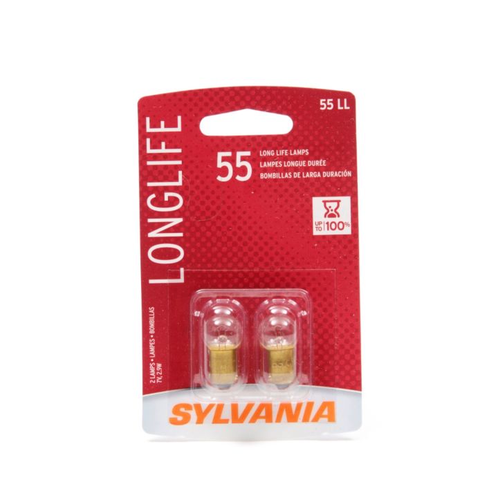 55LL.BP2 55 Sylvania Long Life Mini Bulbs
