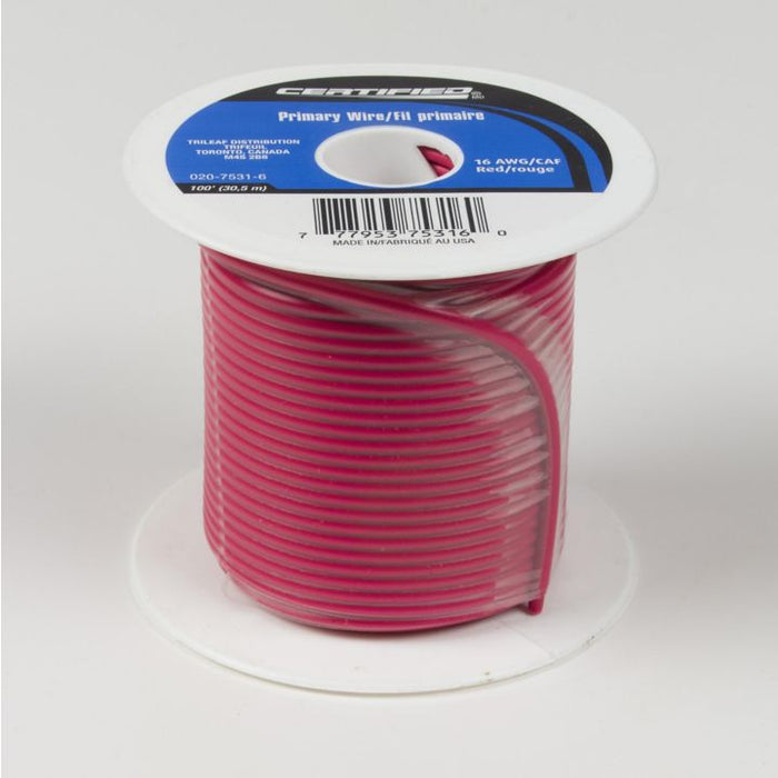 GPT-16-R Certified 16 AWG Wire, Red, 100-ft
