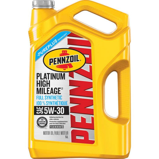 550049556 Pennzoil 5W30 Platinum Synthetic High Mileage Motor Oil, 5-L
