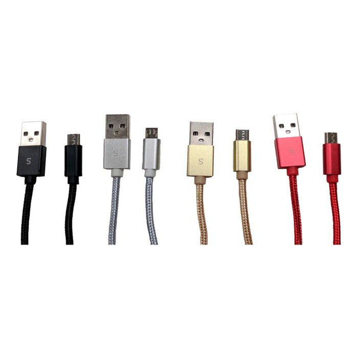 1402904 SMART Accessories Metallic Micro USB Cable, 3-ft