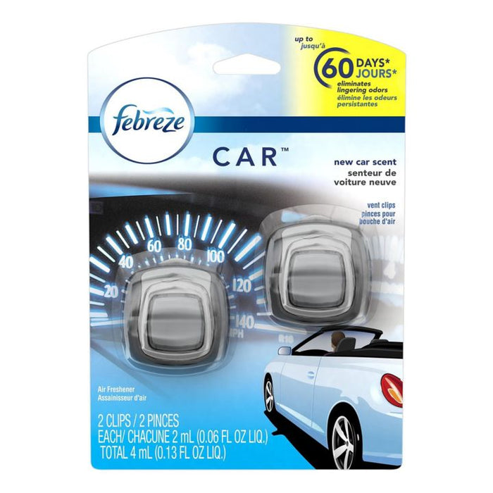 003700082619 Febreze Car Air Freshener Vent Clips, New Car Scent