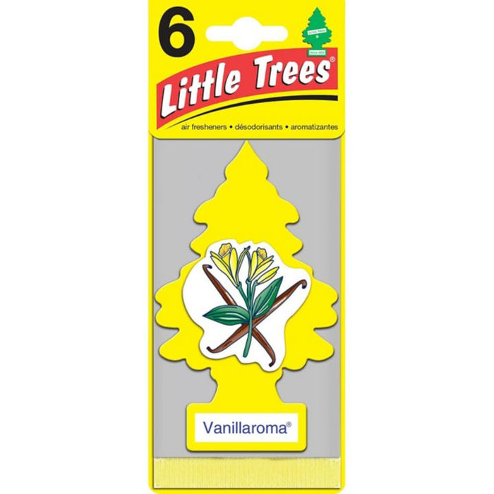 U6P-60105 Little Trees Hanging Air Freshener, Vanillaroma, 6-pk