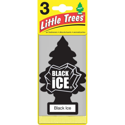 U3S-32055 Little Trees Hanging Air Freshener, Black Ice, 3-pk