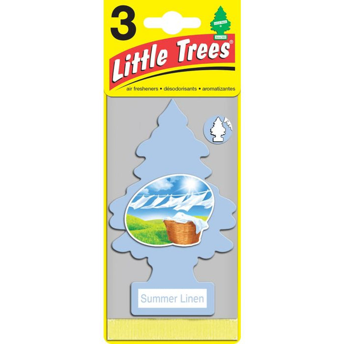 U3S-34325-CN Little Trees Hanging Air Freshener, Summer Linen, 3-pk