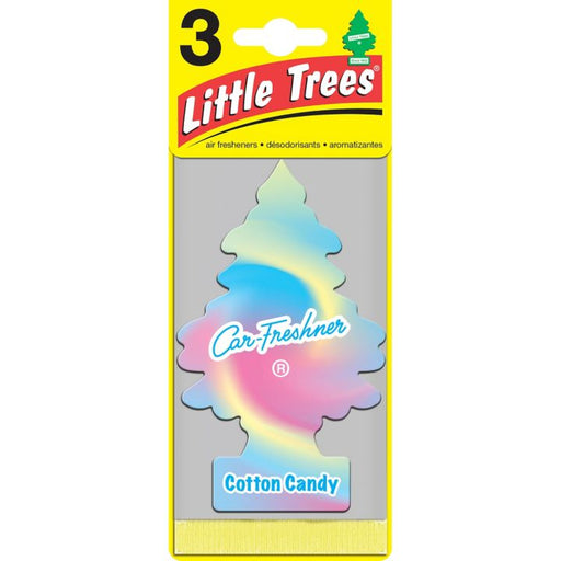 U3S32082 Little Trees Hanging Air Freshener, Cotton Candy, 3-pk