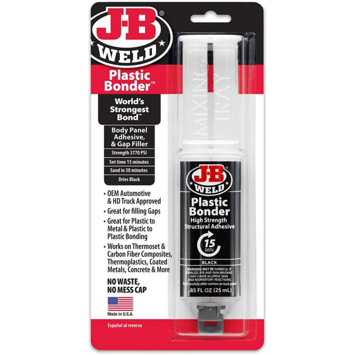 50139CAN JB Weld Plastic High Strength Plastic Bonder, Black, 25mL