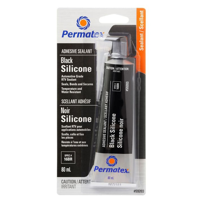 81237 Permatex Adhesive Sealant Black Silicone, 80-mL