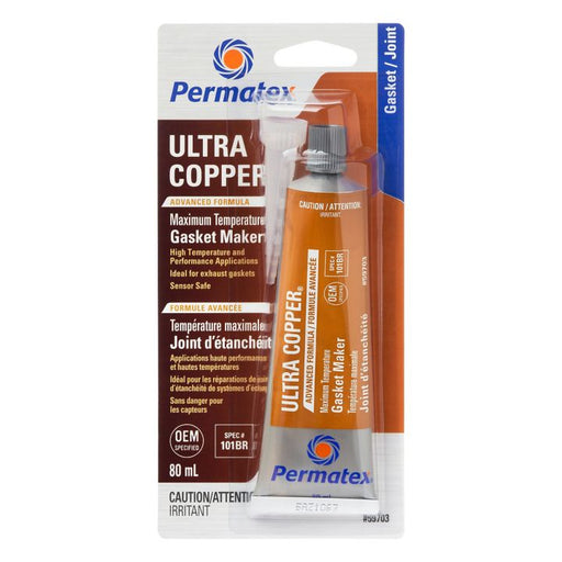 17914 Permatex Ultra Copper RTV High-Temp Gasket Maker, 80-mL