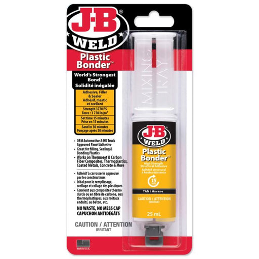 50133F J-B Weld Plastic Bonder Epoxy Syringe, 25-mL