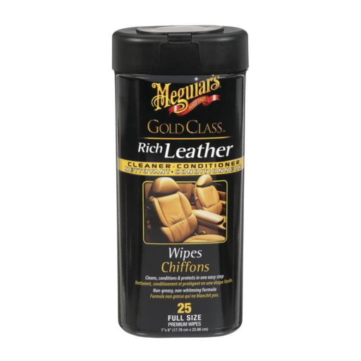 G-10900C Meguiar's Gold Class Rich Leather Cleaner Conditioner Wipes