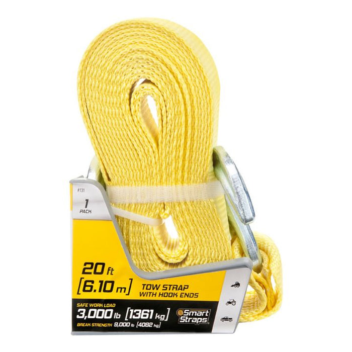 1891400 9,000-lb Tow Strap with Hooks, 2-in x 20-ft — Partsource