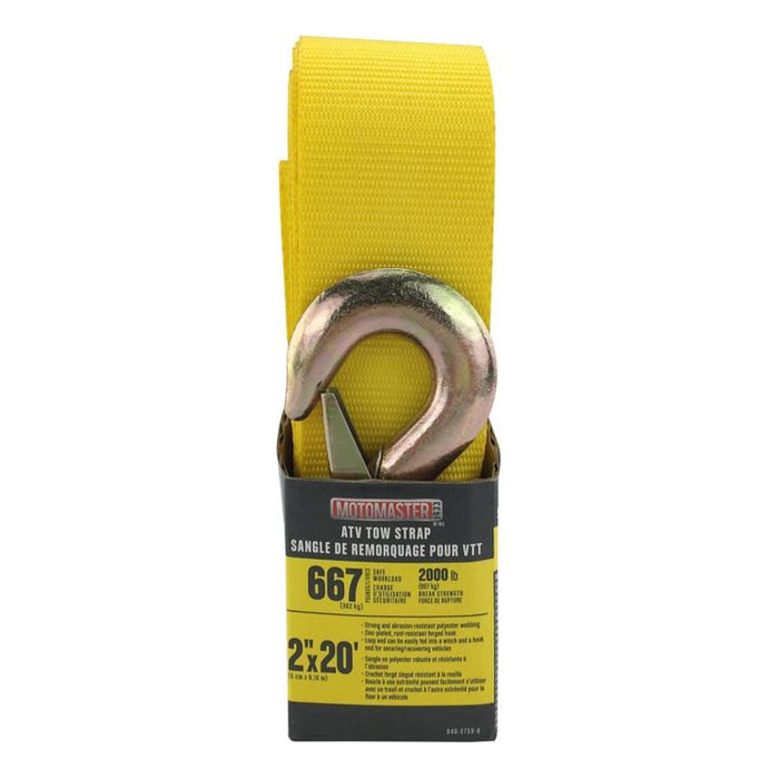 CA836 2,000-lb ATV Tow Strap with Hook, 2-in x 20-ft