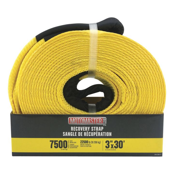 0403057 7,500-lb Recovery Strap with Loop Ends, 3-in x 30-ft