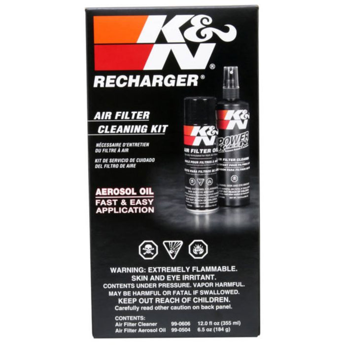 K&N Air Filter Cleaning Kit, Car Engine Filter Cleaner Spray+Aerosol Red  Oil Kit