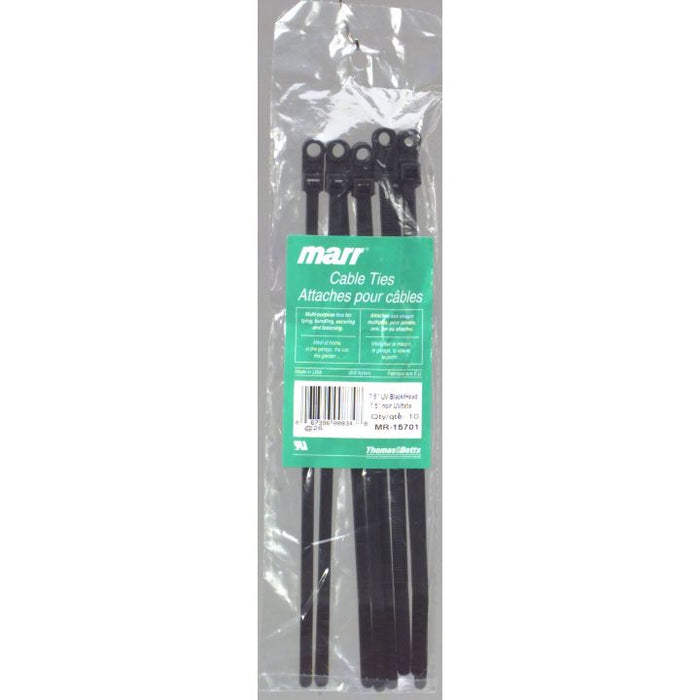 HDZC0042 Cable Ties with Head, Black, 7.5-in, 10-pk
