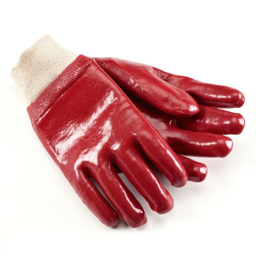 763 Men's Cotton PVC Garden Gloves, Red