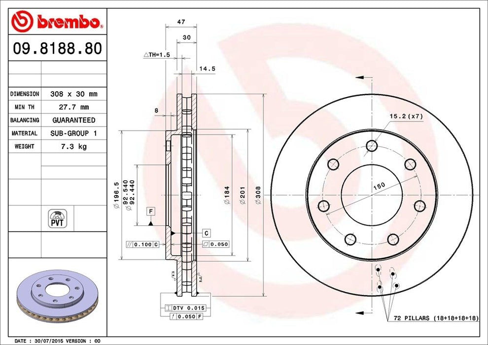 09.8188.81 Brembo Brake Rotor