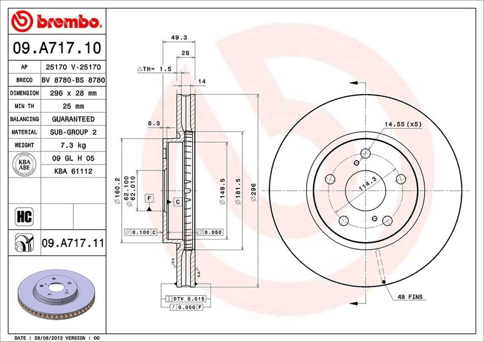 09.A717.11 Brembo Brake Rotor