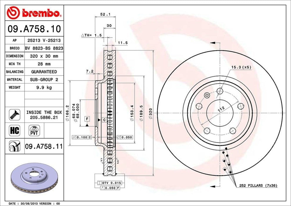 09.A758.11 Brembo Brake Rotor