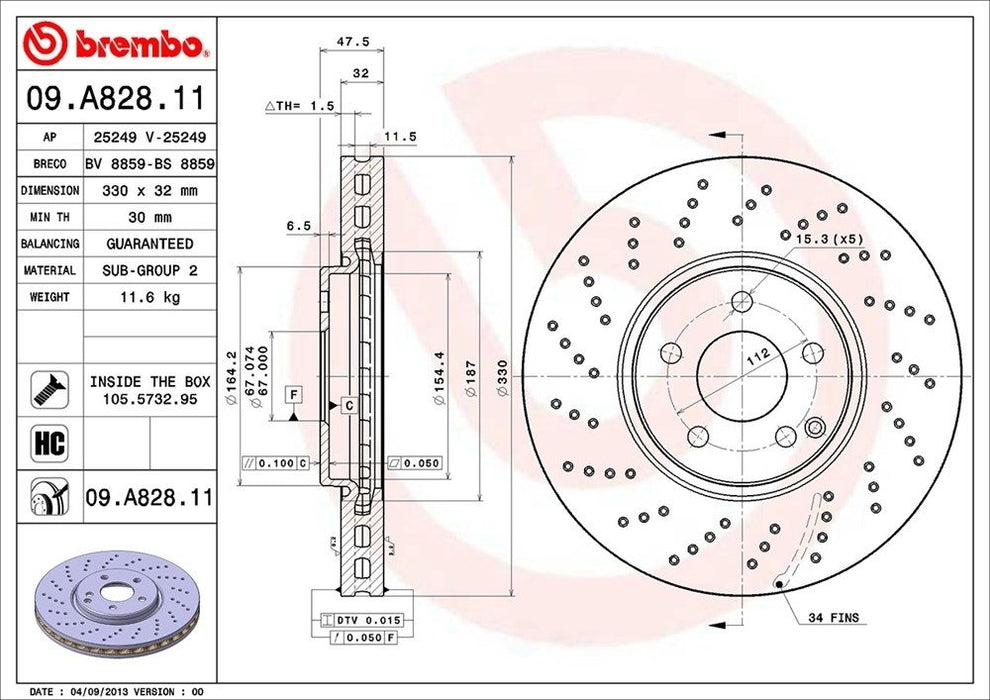 09.A828.11 Brembo Brake Rotor