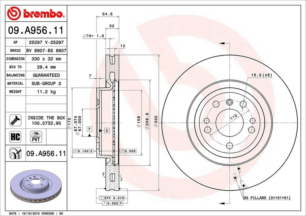 09.A956.11 Brembo Brake Rotor