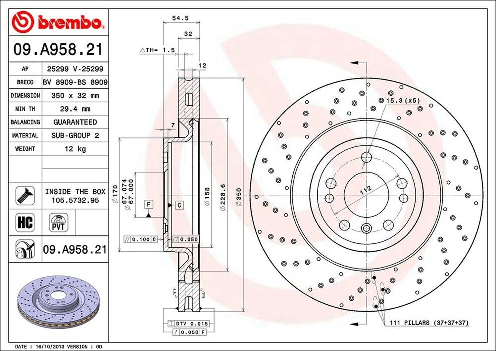 09.A958.21 Brembo Brake Rotor