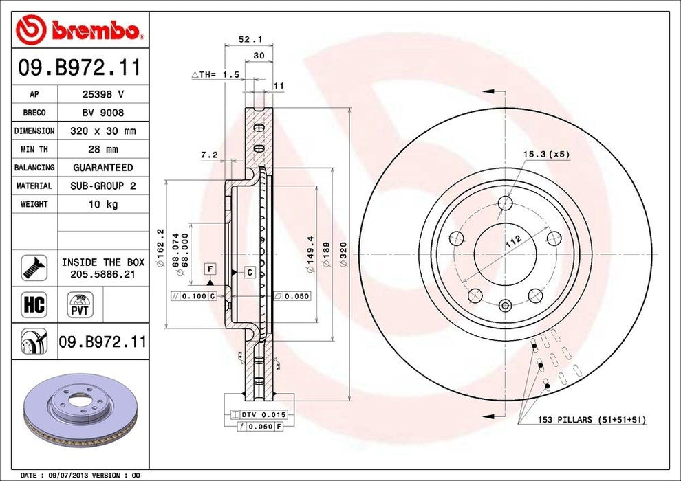09.B972.11 Brembo Brake Rotor