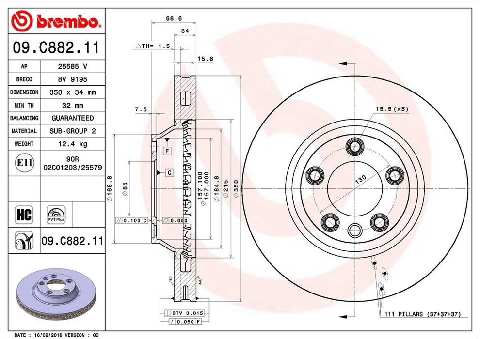 09.C882.11 Brembo Brake Rotor