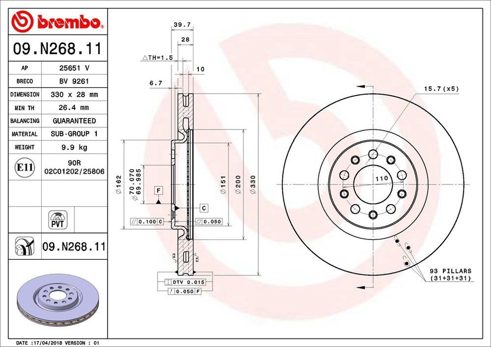09.N268.11 Brembo Brake Rotor