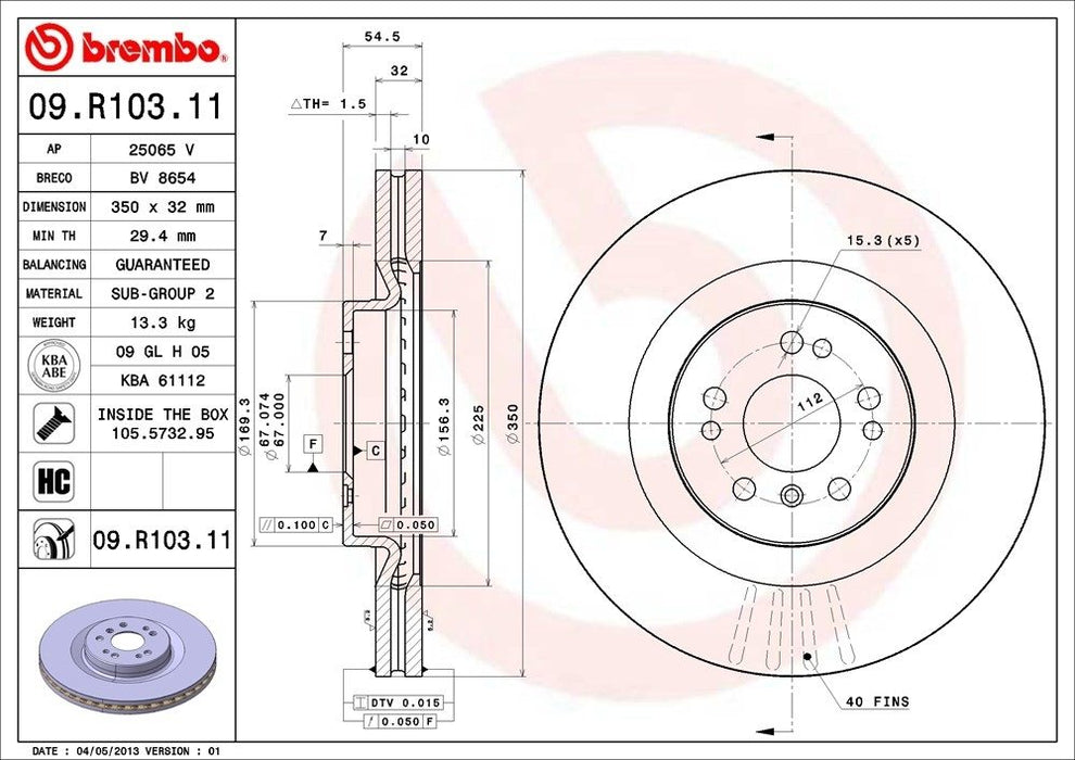 09.R103.11 Brembo Brake Rotor